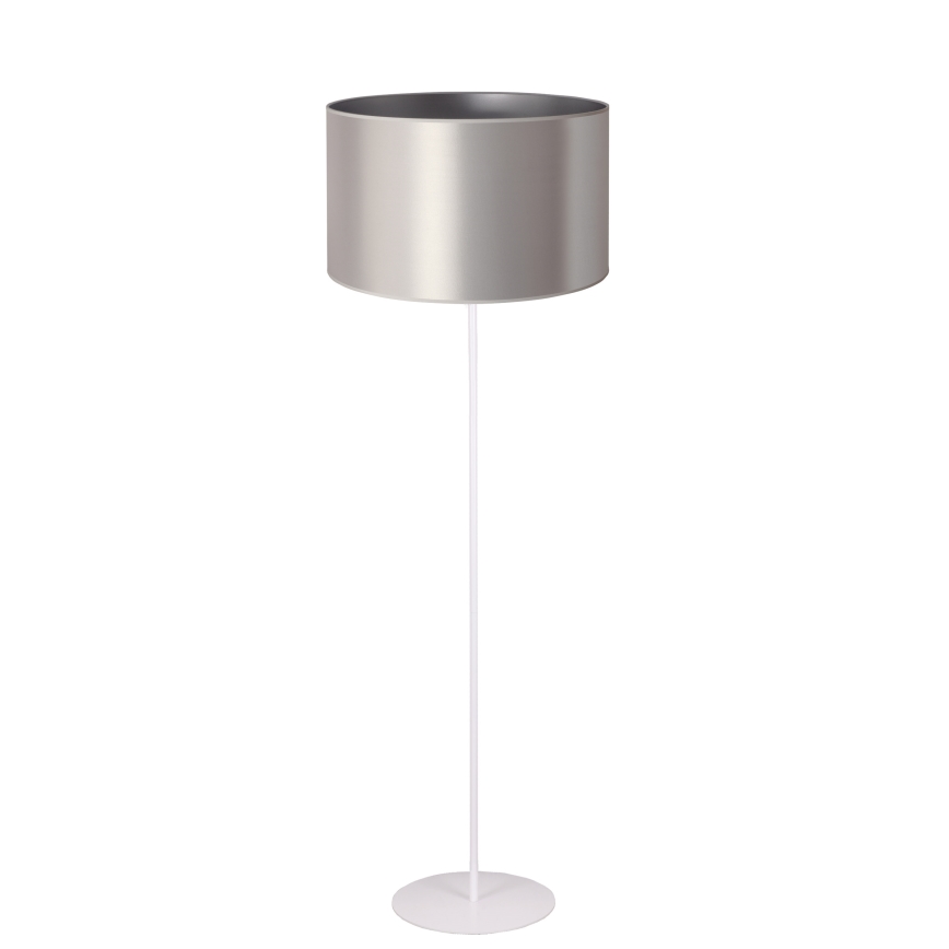 Duolla - Põrandalamp CANNES 1xE27/15W/230V d. 45 cm hõbedane/valge