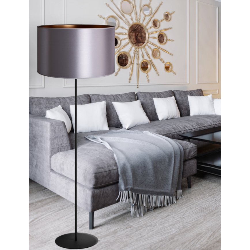 Duolla - Põrandalamp CANNES 1xE27/15W/230V d. 45 cm hõbedane/vask/must