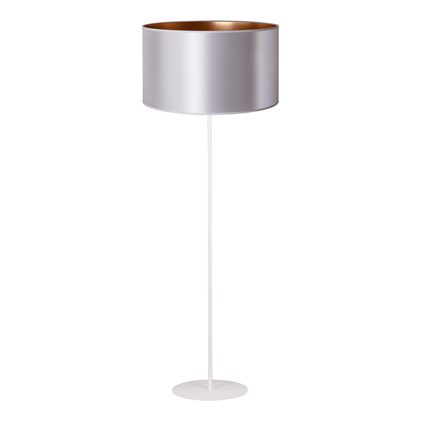 Duolla - Põrandalamp CANNES 1xE27/15W/230V d. 45 cm hõbedane/vask/valge