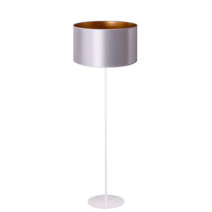 Duolla - Põrandalamp CANNES 1xE27/15W/230V d. 45 cm hõbedane/vask/valge