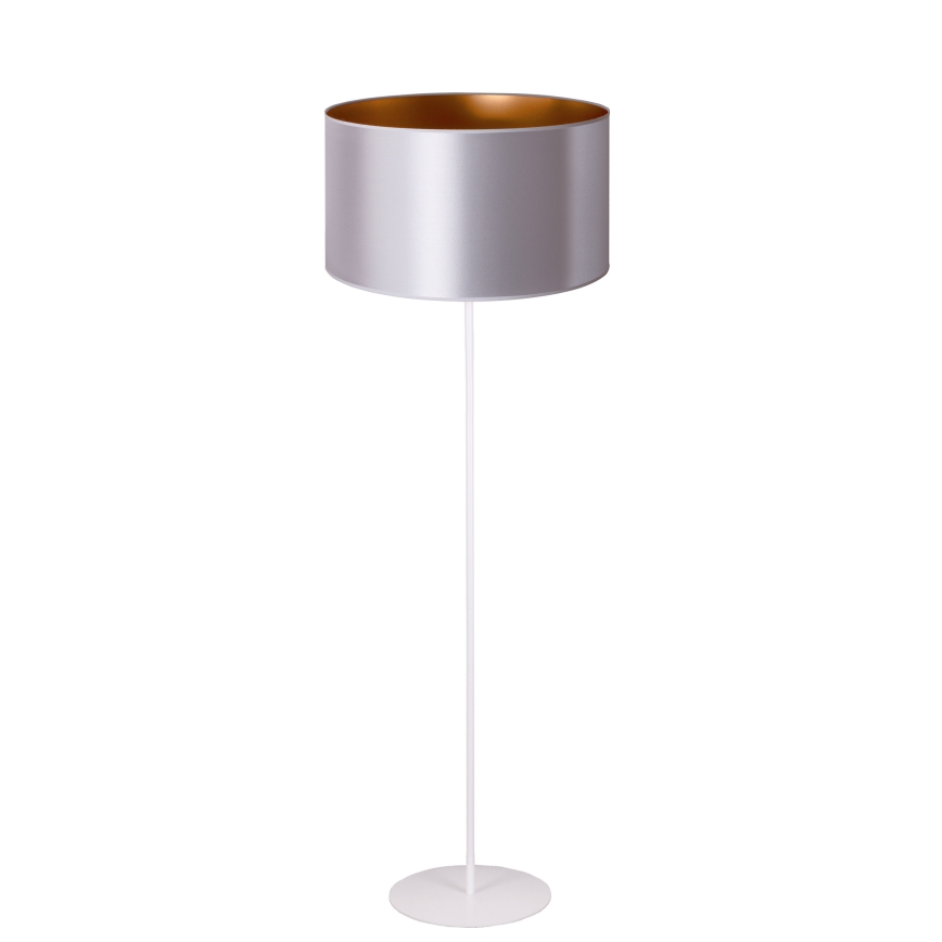 Duolla - Põrandalamp CANNES 1xE27/15W/230V d. 45 cm hõbedane/vask/valge