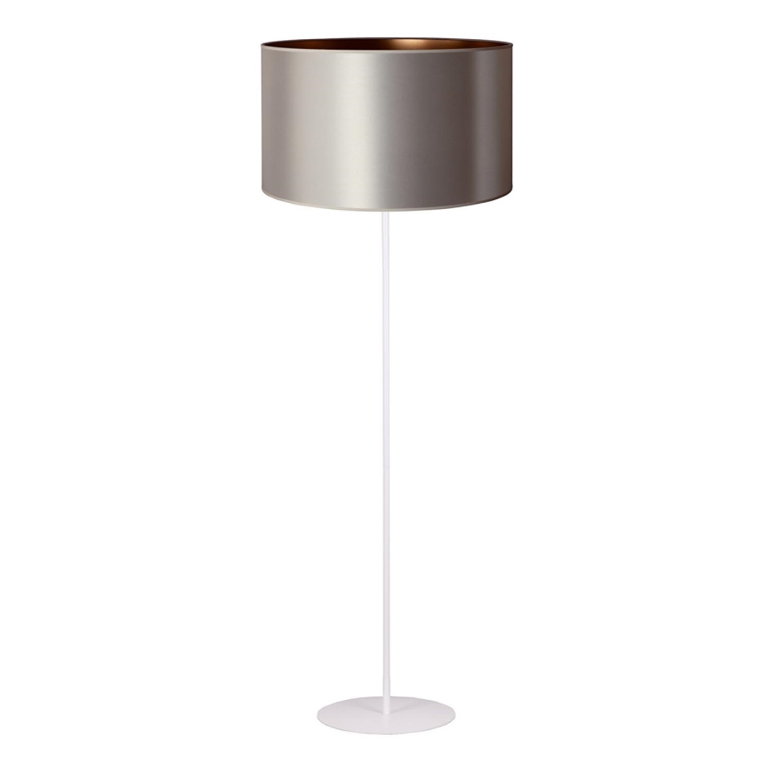 Duolla - Põrandalamp CANNES 1xE27/15W/230V d. 45 cm hõbedane/vask/valge