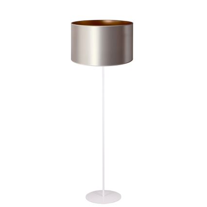 Duolla - Põrandalamp CANNES 1xE27/15W/230V d. 45 cm hõbedane/vask/valge