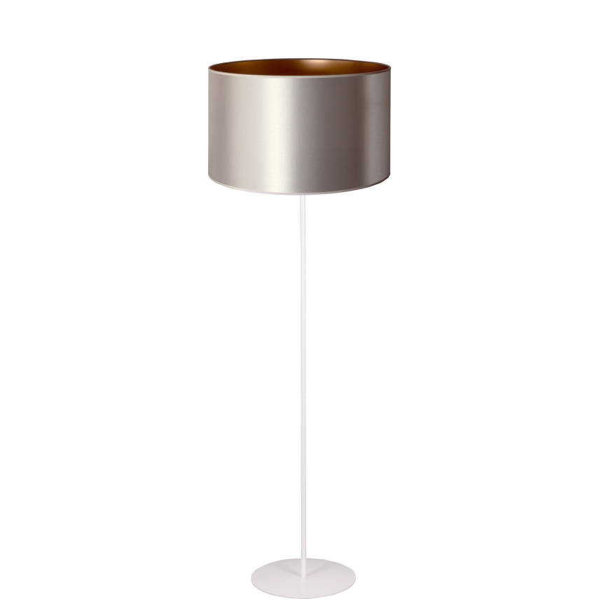 Duolla - Põrandalamp CANNES 1xE27/15W/230V d. 45 cm hõbedane/vask/valge