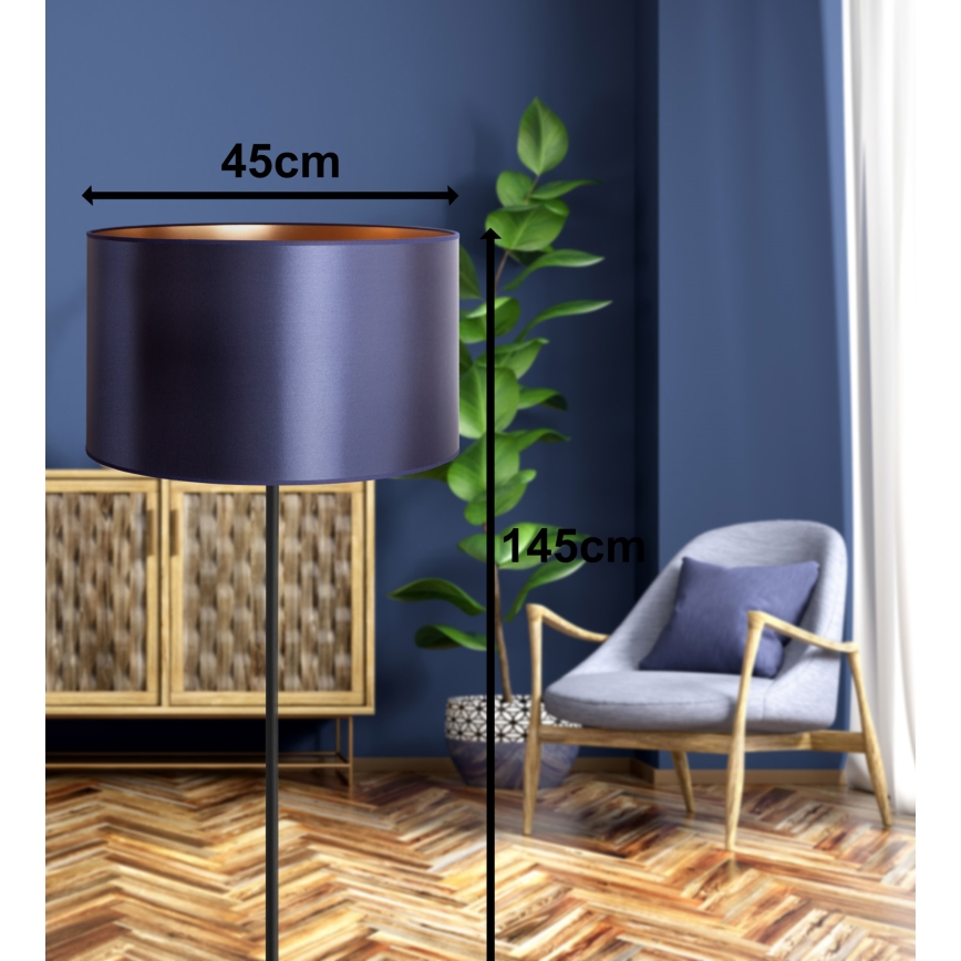 Duolla - Põrandalamp CANNES 1xE27/15W/230V d. 45 cm lilla/vask/must