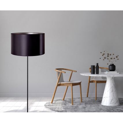 Duolla - Põrandalamp CANNES 1xE27/15W/230V d. 45 cm must/hõbedane
