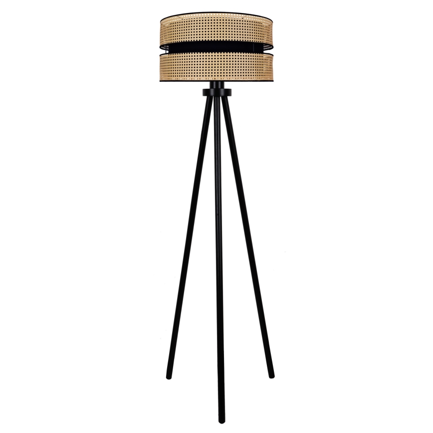 Duolla - Põrandalamp DUO 1xE27/15W/230V d. 40 cm rotang/must