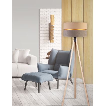 Duolla - Põrandalamp DUO 1xE27/60W/230V d. 44 cm beež/hall/beež
