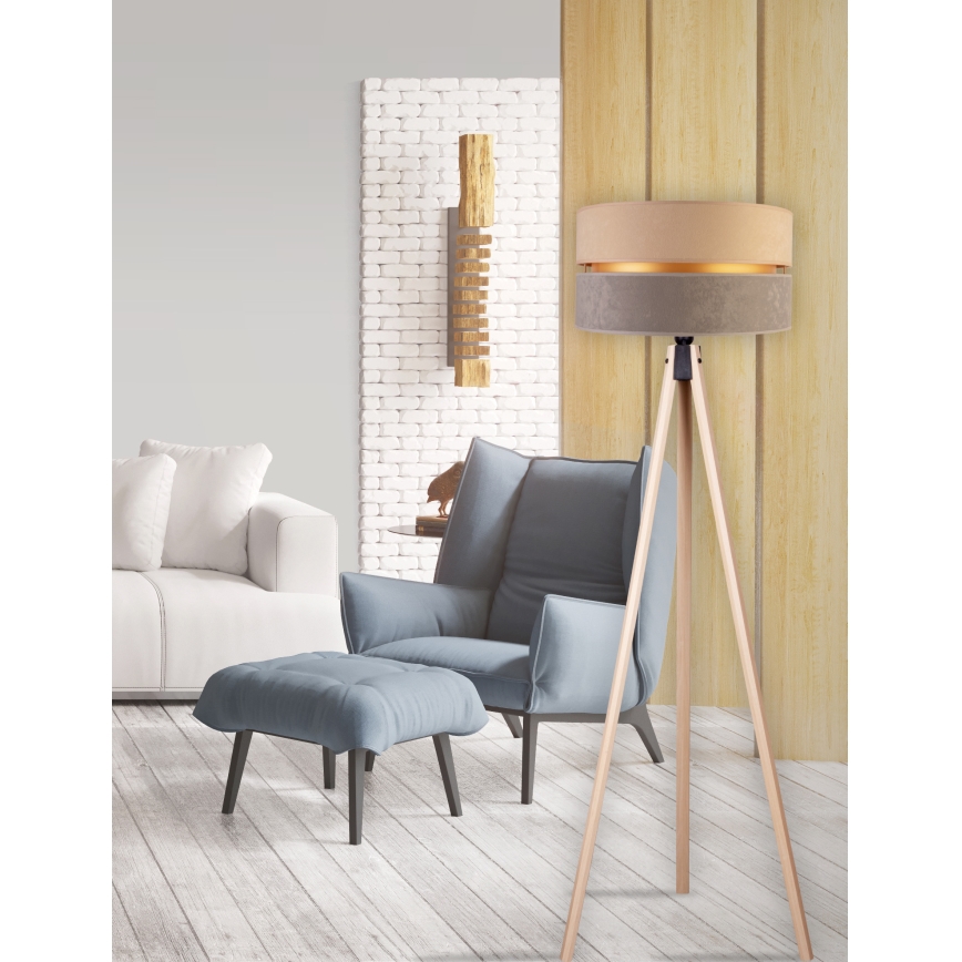 Duolla - Põrandalamp DUO 1xE27/60W/230V d. 44 cm beež/hall/beež