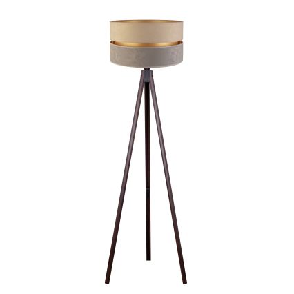 Duolla - Põrandalamp DUO 1xE27/60W/230V d. 44 cm beež/hall/Must vengepuu