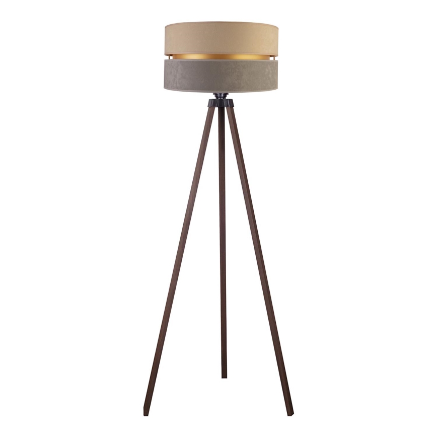 Duolla - Põrandalamp DUO 1xE27/60W/230V d. 44 cm beež/hall/pruun