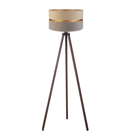 Duolla - Põrandalamp DUO 1xE27/60W/230V d. 44 cm beež/hall/pruun