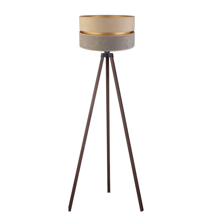 Duolla - Põrandalamp DUO 1xE27/60W/230V d. 44 cm beež/hall/pruun