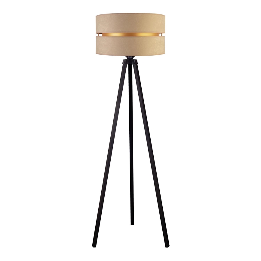 Duolla - Põrandalamp DUO 1xE27/60W/230V d. 44 cm beež/Must vengepuu