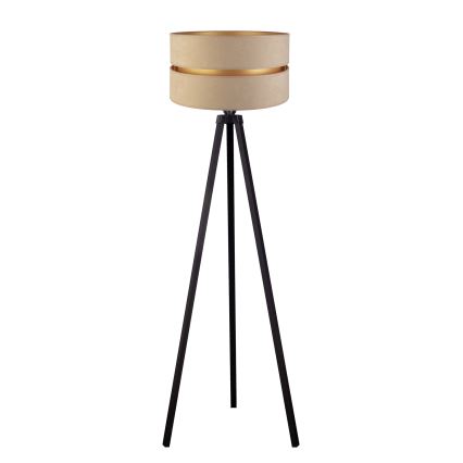 Duolla - Põrandalamp DUO 1xE27/60W/230V d. 44 cm beež/Must vengepuu
