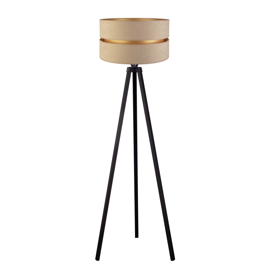 Duolla - Põrandalamp DUO 1xE27/60W/230V d. 44 cm beež/Must vengepuu