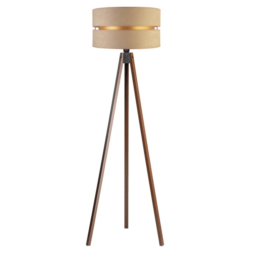 Duolla - Põrandalamp DUO 1xE27/60W/230V d. 44 cm beež/Must vengepuu