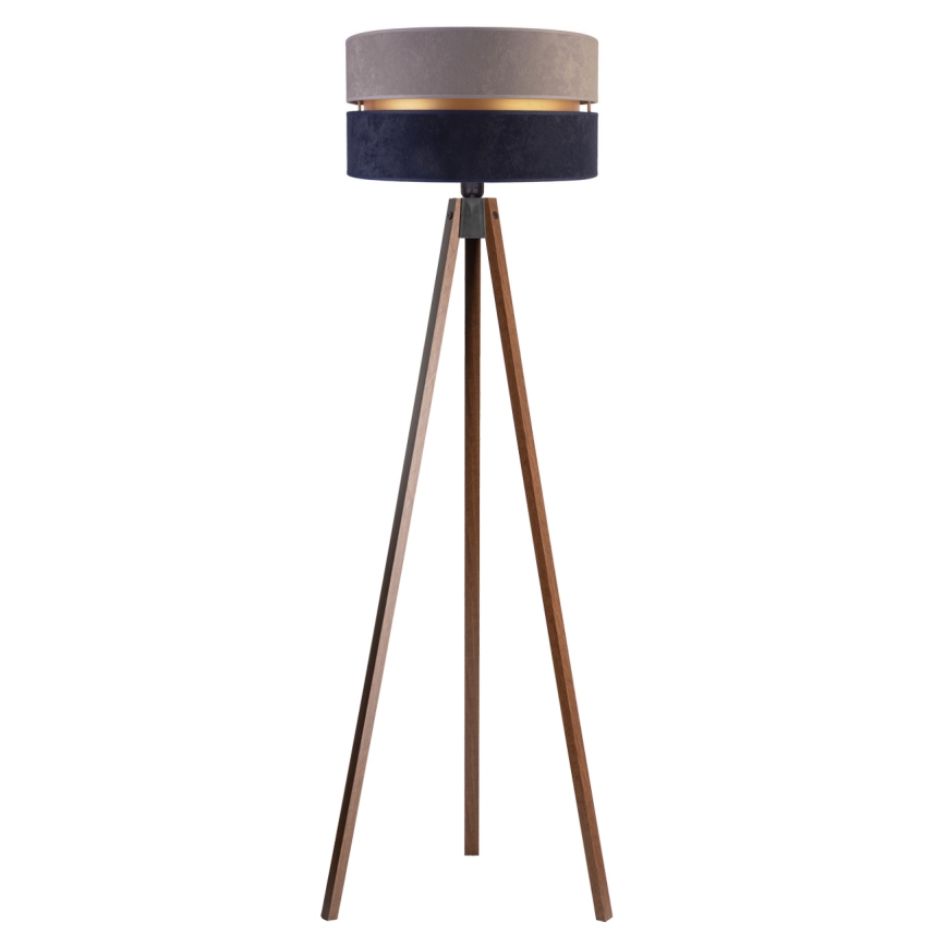 Duolla - Põrandalamp DUO 1xE27/60W/230V d. 44 cm hall/sinine/Must vengepuu