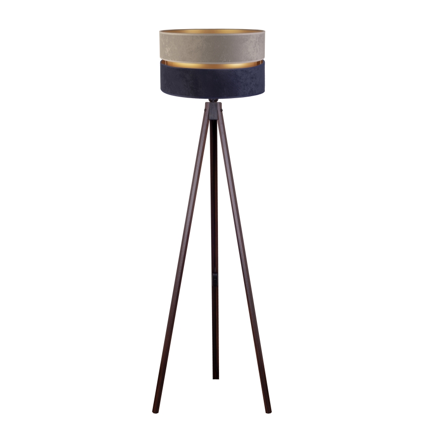 Duolla - Põrandalamp DUO 1xE27/60W/230V d. 44 cm hall/sinine/Must vengepuu