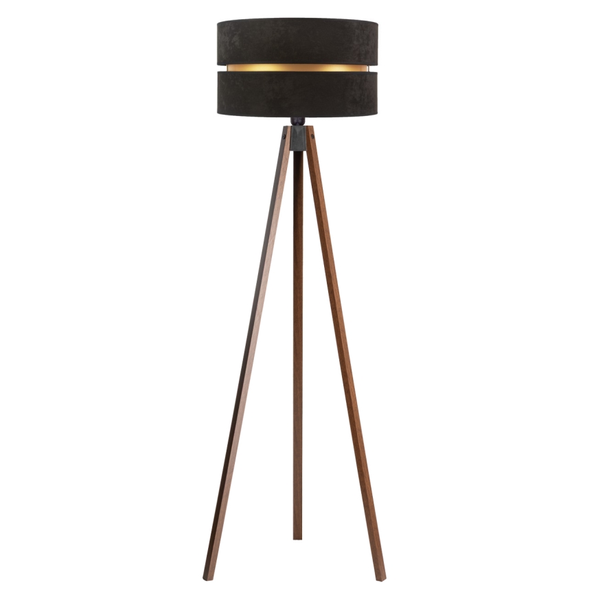 Duolla - Põrandalamp DUO 1xE27/60W/230V d. 44 cm must/Must vengepuu
