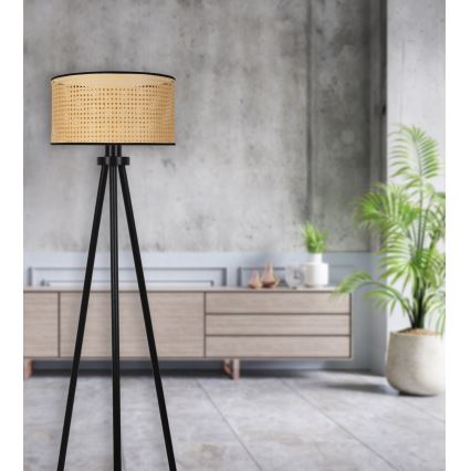 Duolla - Põrandalamp ROLLER 1xE27/15W/230V d. 45 cm rotang/must