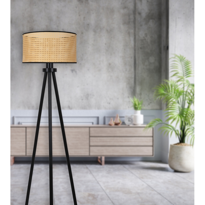 Duolla - Põrandalamp ROLLER 1xE27/15W/230V d. 45 cm rotang/must