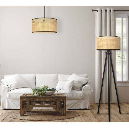 Duolla - Põrandalamp ROLLER 1xE27/15W/230V d. 45 cm rotang/must