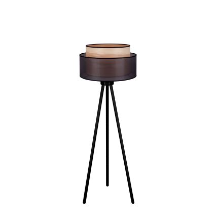 Duolla - Põrandalamp WOOD BOHO 1xE27/15W/230V d. 45 cm must/beež