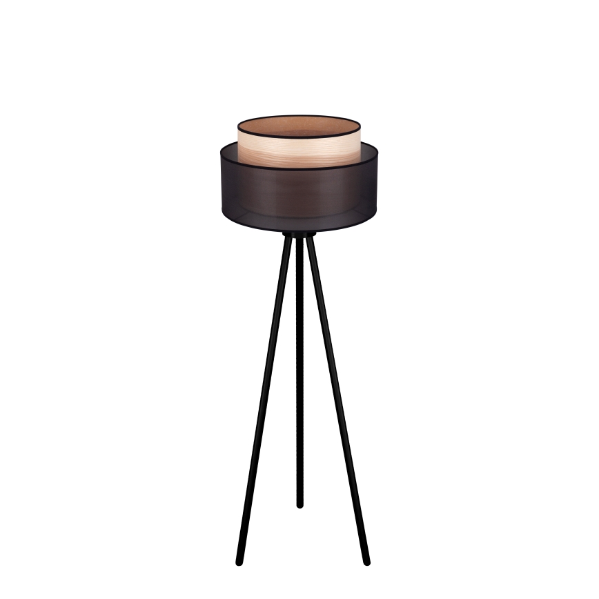 Duolla - Põrandalamp WOOD BOHO 1xE27/15W/230V d. 45 cm must/beež