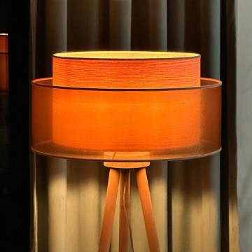 Duolla - Põrandalamp WOOD BOHO 1xE27/15W/230V d. 45 cm vask/pruun/beež