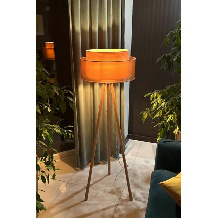 Duolla - Põrandalamp WOOD BOHO 1xE27/15W/230V d. 45 cm vask/pruun/beež