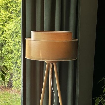 Duolla - Põrandalamp WOOD BOHO 1xE27/15W/230V d. 45 cm vask/pruun/beež