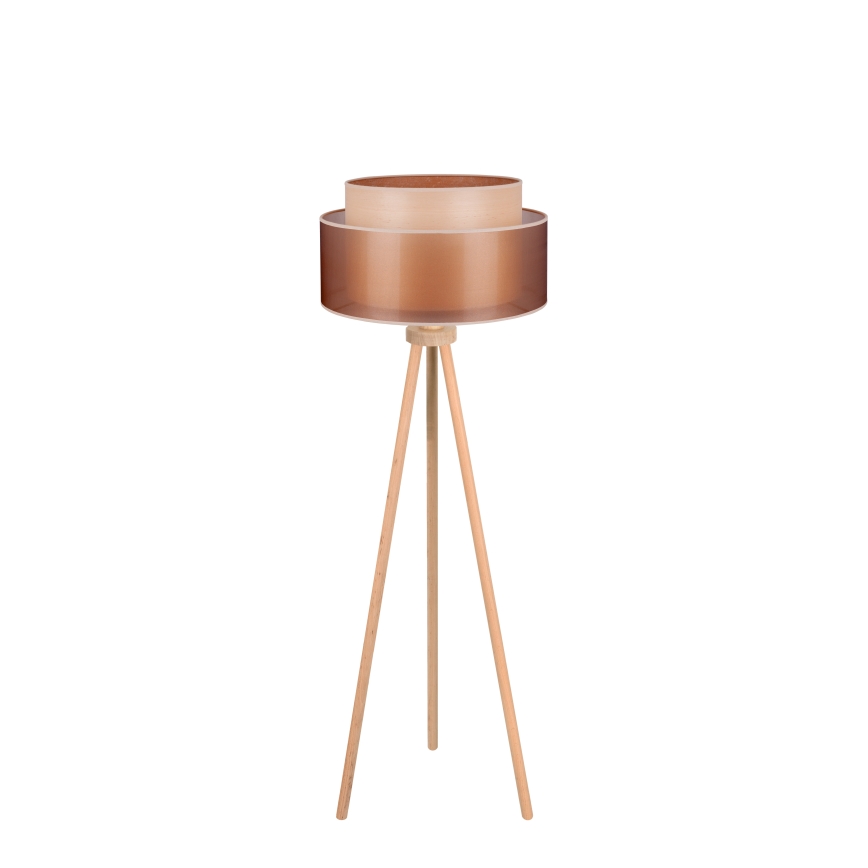 Duolla - Põrandalamp WOOD BOHO 1xE27/15W/230V d. 45 cm vask/pruun/beež