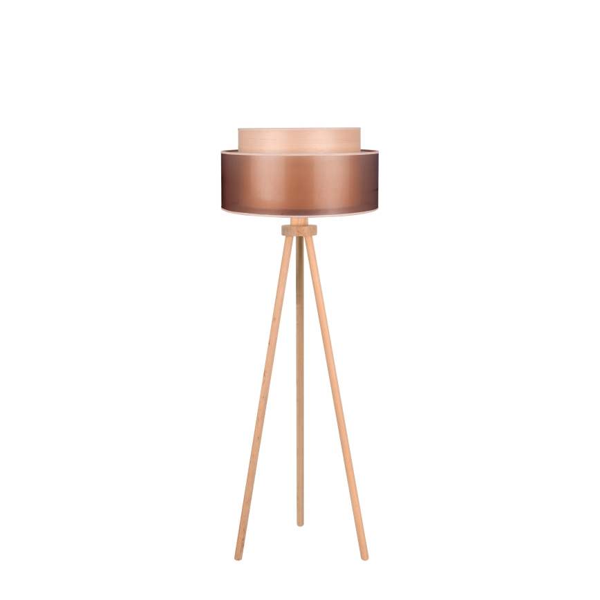 Duolla - Põrandalamp WOOD BOHO 1xE27/15W/230V d. 45 cm vask/pruun/beež