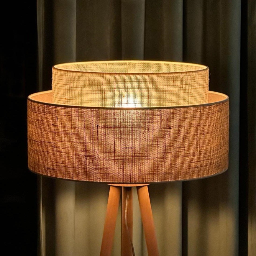 Duolla - Põrandalamp YUTE BOHO 1xE27/15W/230V d. 45 cm pruun/kreemikas