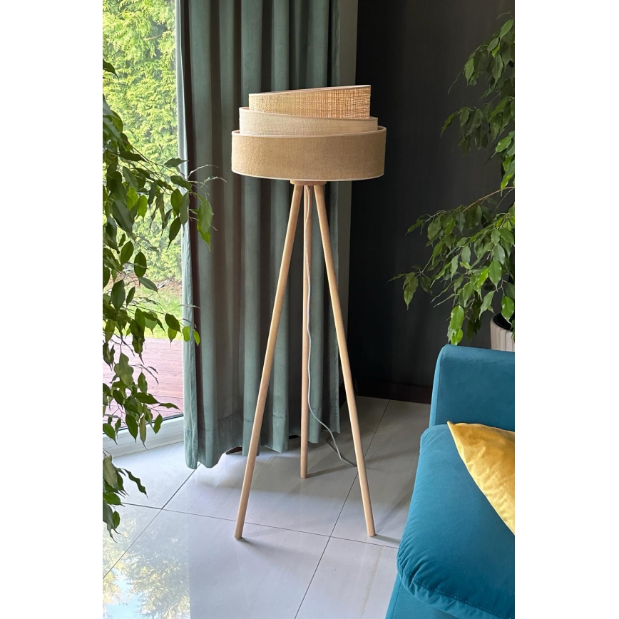 Duolla - Põrandalamp YUTE TRIO 1xE27/15W/230V d. 45 cm pruun/hall/beež