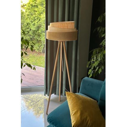 Duolla - Põrandalamp YUTE TRIO 1xE27/15W/230V d. 45 cm pruun/hall/beež