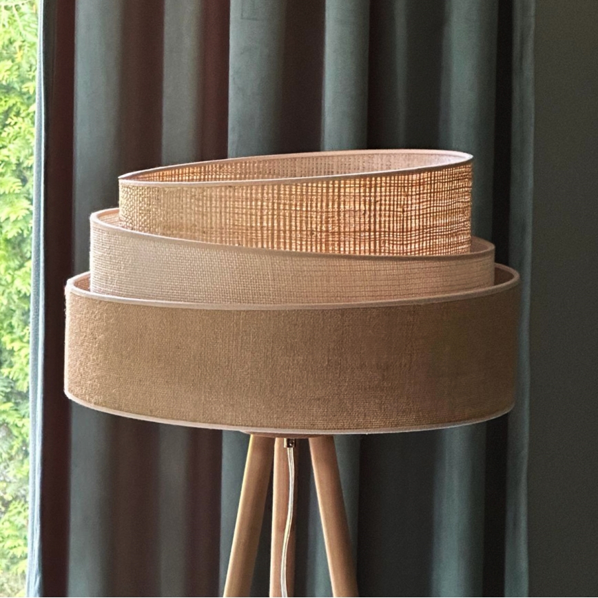 Duolla - Põrandalamp YUTE TRIO 1xE27/15W/230V d. 45 cm pruun/hall/beež