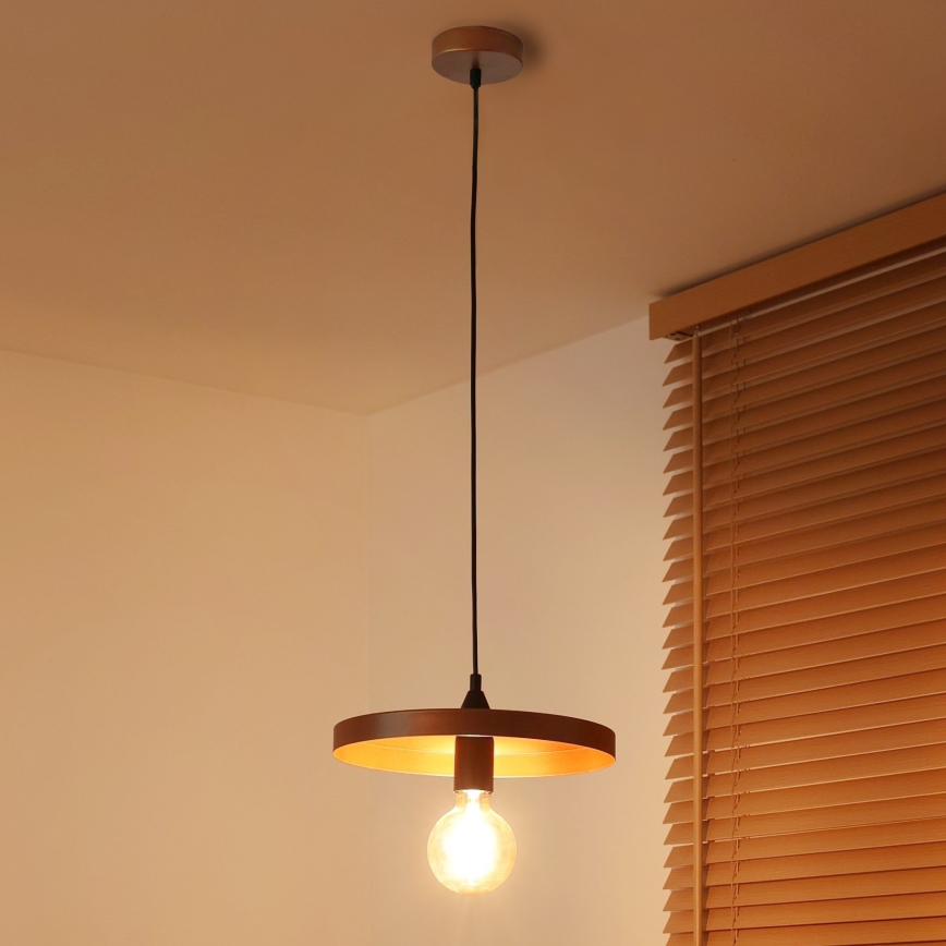 Duolla - ripatslaelamp IRONLINE 1xE27/15W/230V, läbimõõt 30 cm, vask/must