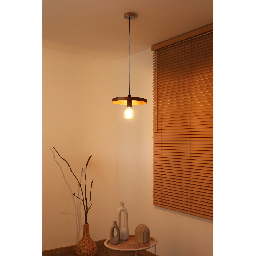 Duolla - ripatslaelamp IRONLINE 1xE27/15W/230V, läbimõõt 30 cm, vask/must