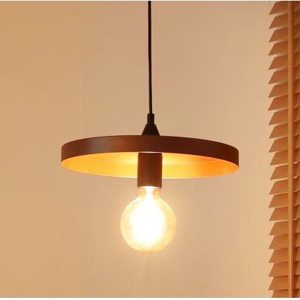 Duolla - ripatslaelamp IRONLINE 1xE27/15W/230V, läbimõõt 30 cm, vask/must