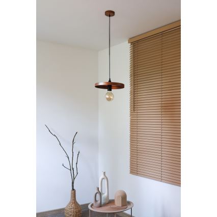 Duolla - ripatslaelamp IRONLINE 1xE27/15W/230V, läbimõõt 30 cm, vask/must