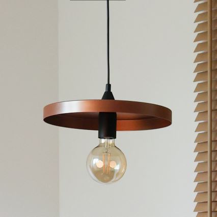 Duolla - ripatslaelamp IRONLINE 1xE27/15W/230V, läbimõõt 30 cm, vask/must