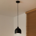Duolla - Ripatslühter kaabliga IRONLINE 1xE27/15W/230V läbimõõt 17 cm must