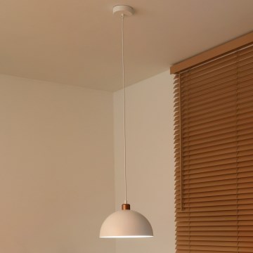 Duolla - Ripplamp kaablil IRONLINE 1xE27/15W/230V läbimõõt 27 cm valge/vask