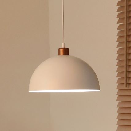 Duolla - Ripplamp kaablil IRONLINE 1xE27/15W/230V läbimõõt 27 cm valge/vask