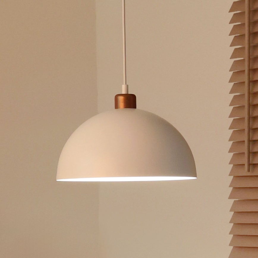 Duolla - Ripplamp kaablil IRONLINE 1xE27/15W/230V läbimõõt 27 cm valge/vask