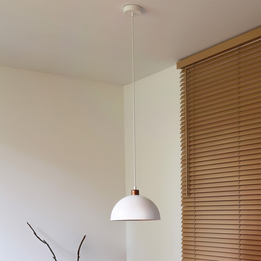 Duolla - Ripplamp kaablil IRONLINE 1xE27/15W/230V läbimõõt 27 cm valge/vask