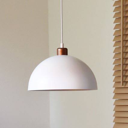 Duolla - Ripplamp kaablil IRONLINE 1xE27/15W/230V läbimõõt 27 cm valge/vask