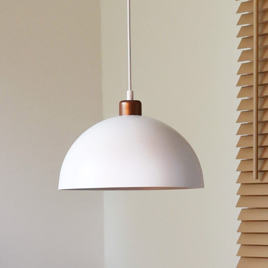Duolla - Ripplamp kaablil IRONLINE 1xE27/15W/230V läbimõõt 27 cm valge/vask